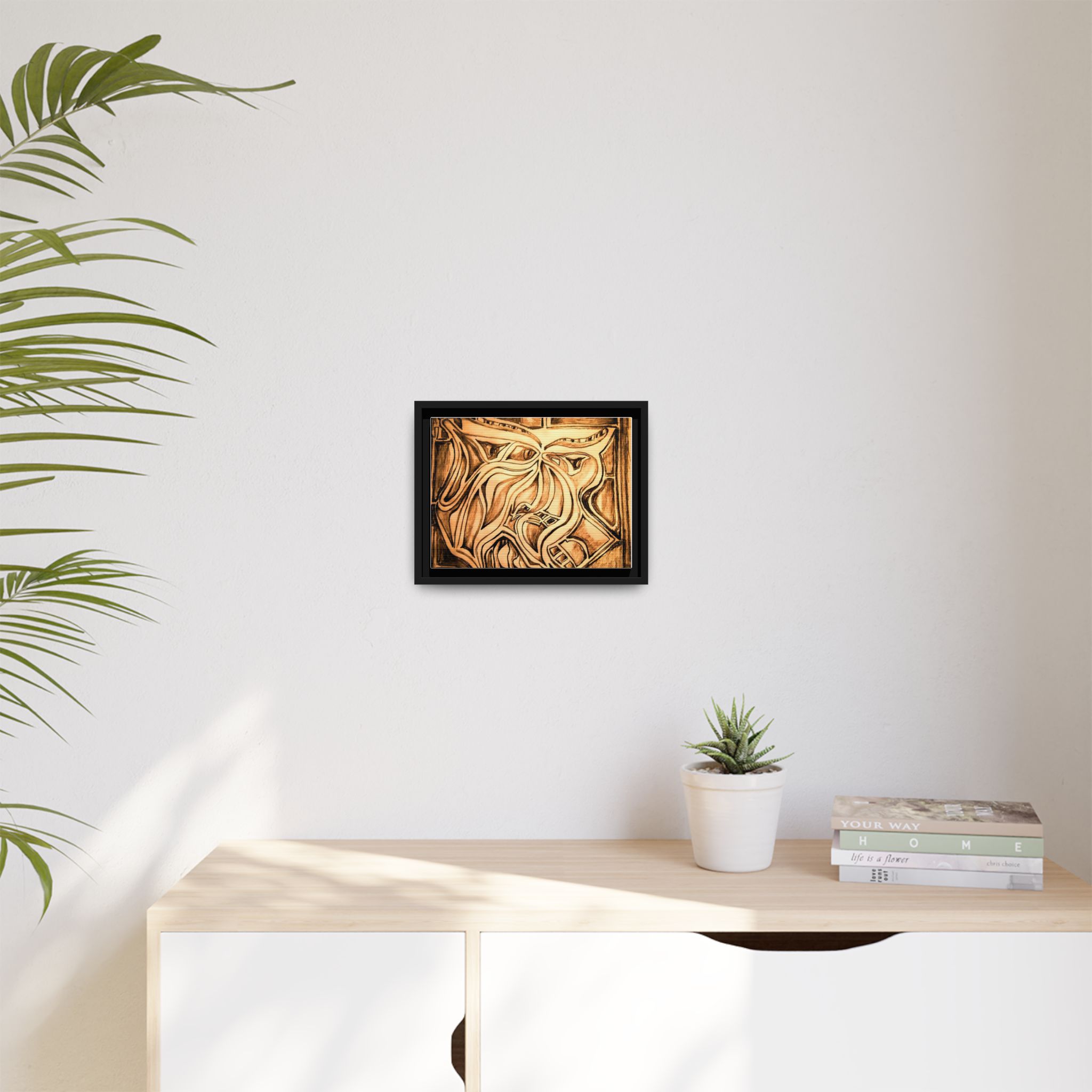 Framed Matte Canvas Art - Abstract Multi-Color Design - Image 3
