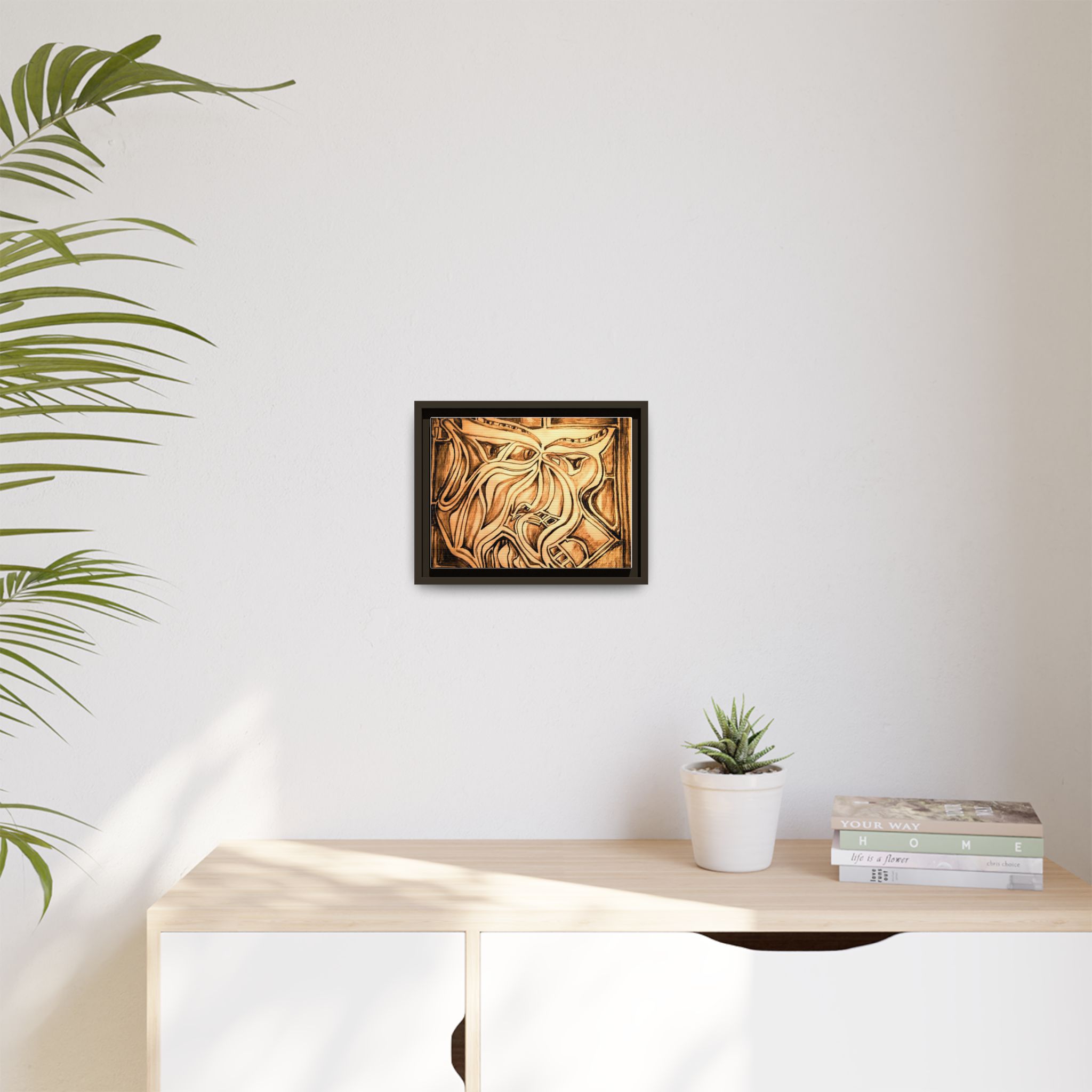 Framed Matte Canvas Art - Abstract Multi-Color Design - Image 7