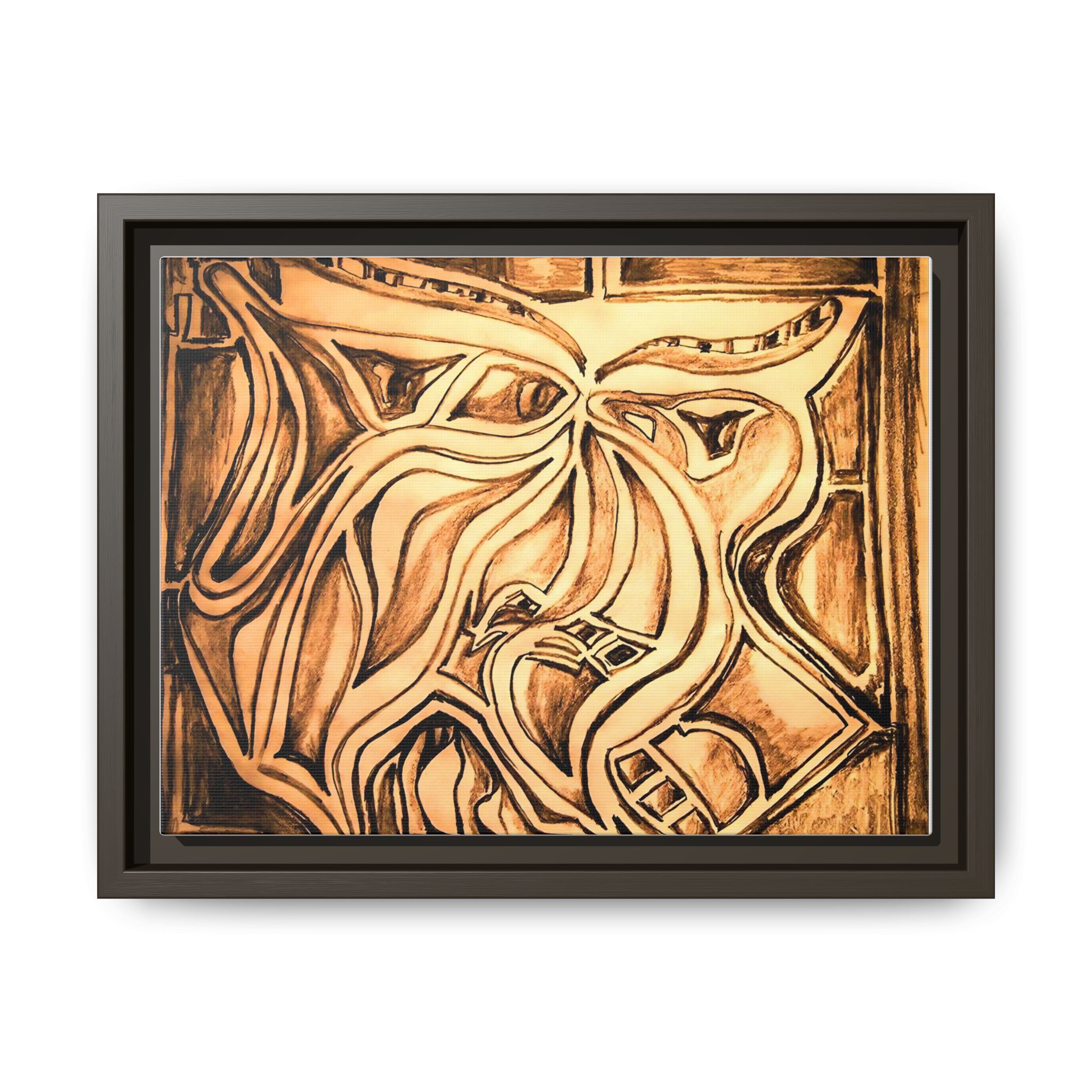 Framed Matte Canvas Art - Abstract Multi-Color Design - Image 5