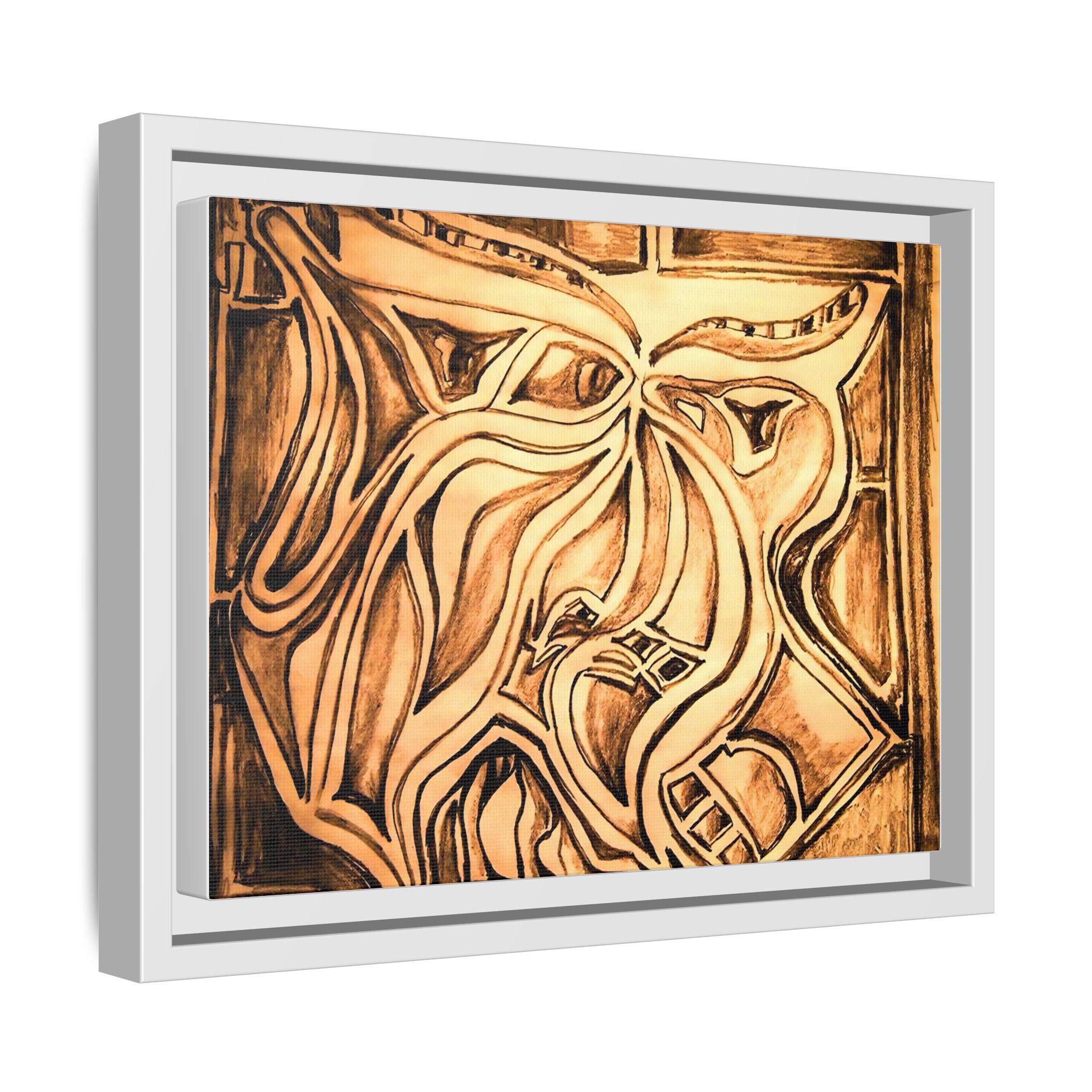 Framed Matte Canvas Art - Abstract Multi-Color Design - Image 10